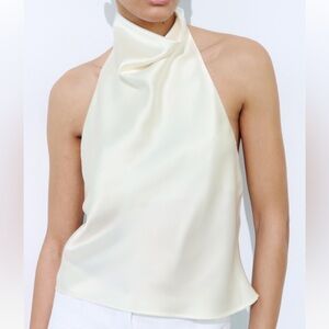 Zara Satin Halter Top